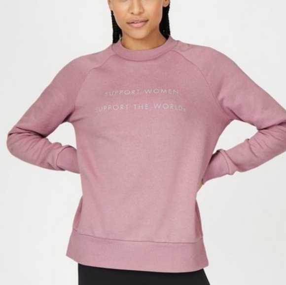 Sweaty Betty | Tops | Sweaty Betty Graphic Crew Neck Sweatshirt Support  Women Support The World Pink S | Poshmark